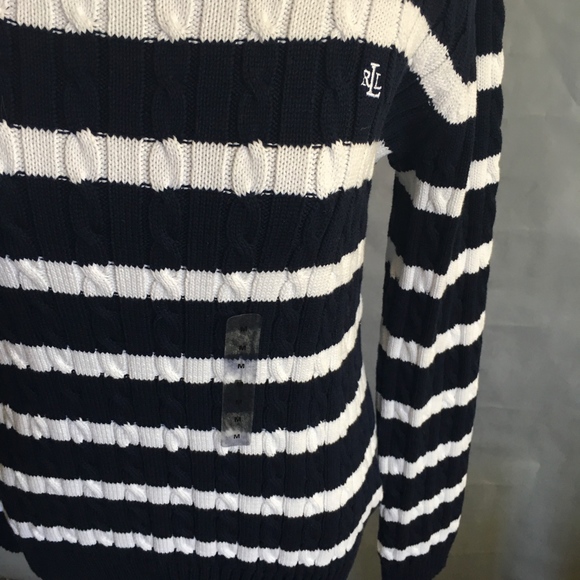 Ralph Lauren Striped Cable-Knit Sweater - Picture 4 of 6